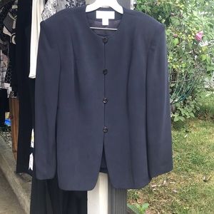 Navy Size 14 Jones New York silk skirt suit.